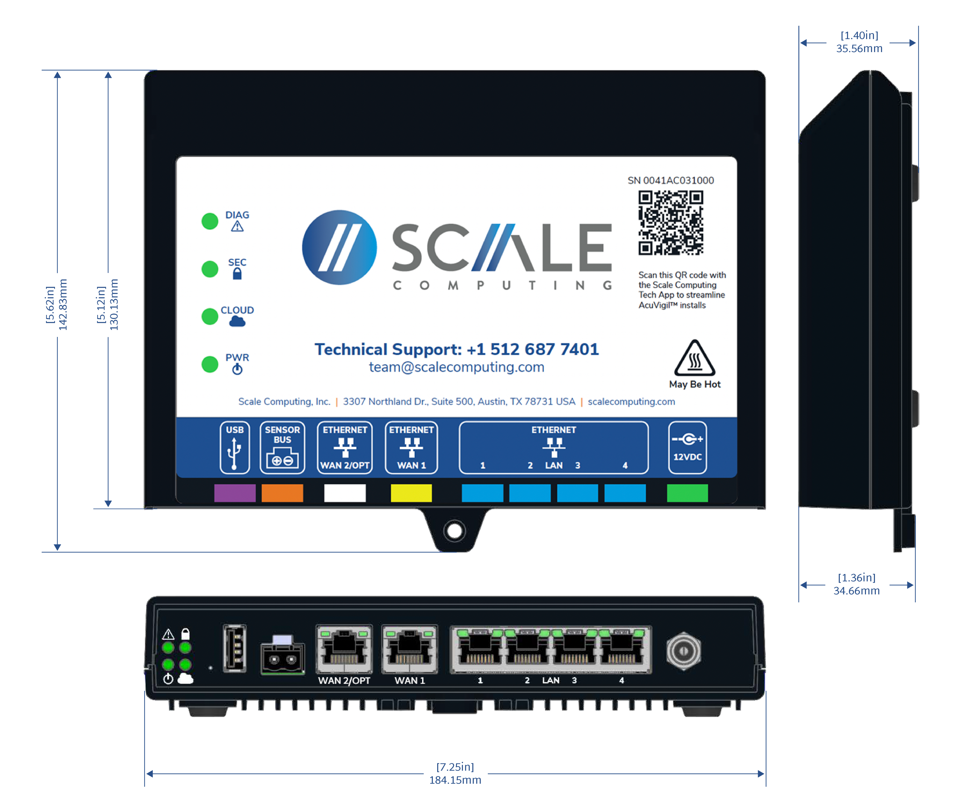 Scale Computing SG2v1 ESD dimensions