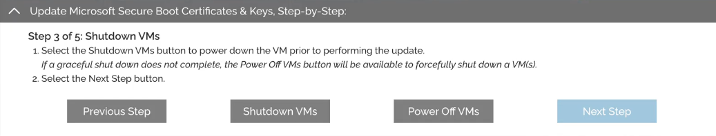 Step 3: Shut down the VMs