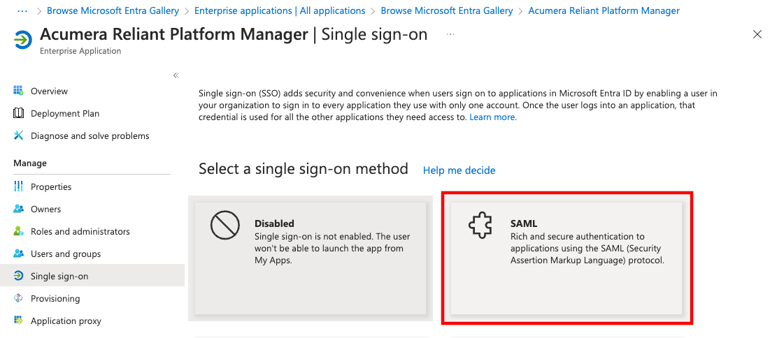 Entra application creation
