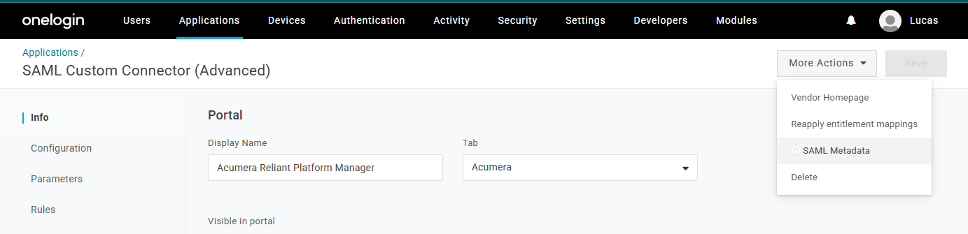 OneLogin IdP Metadata