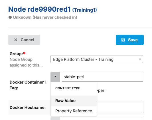 Node Optional VM 1 property