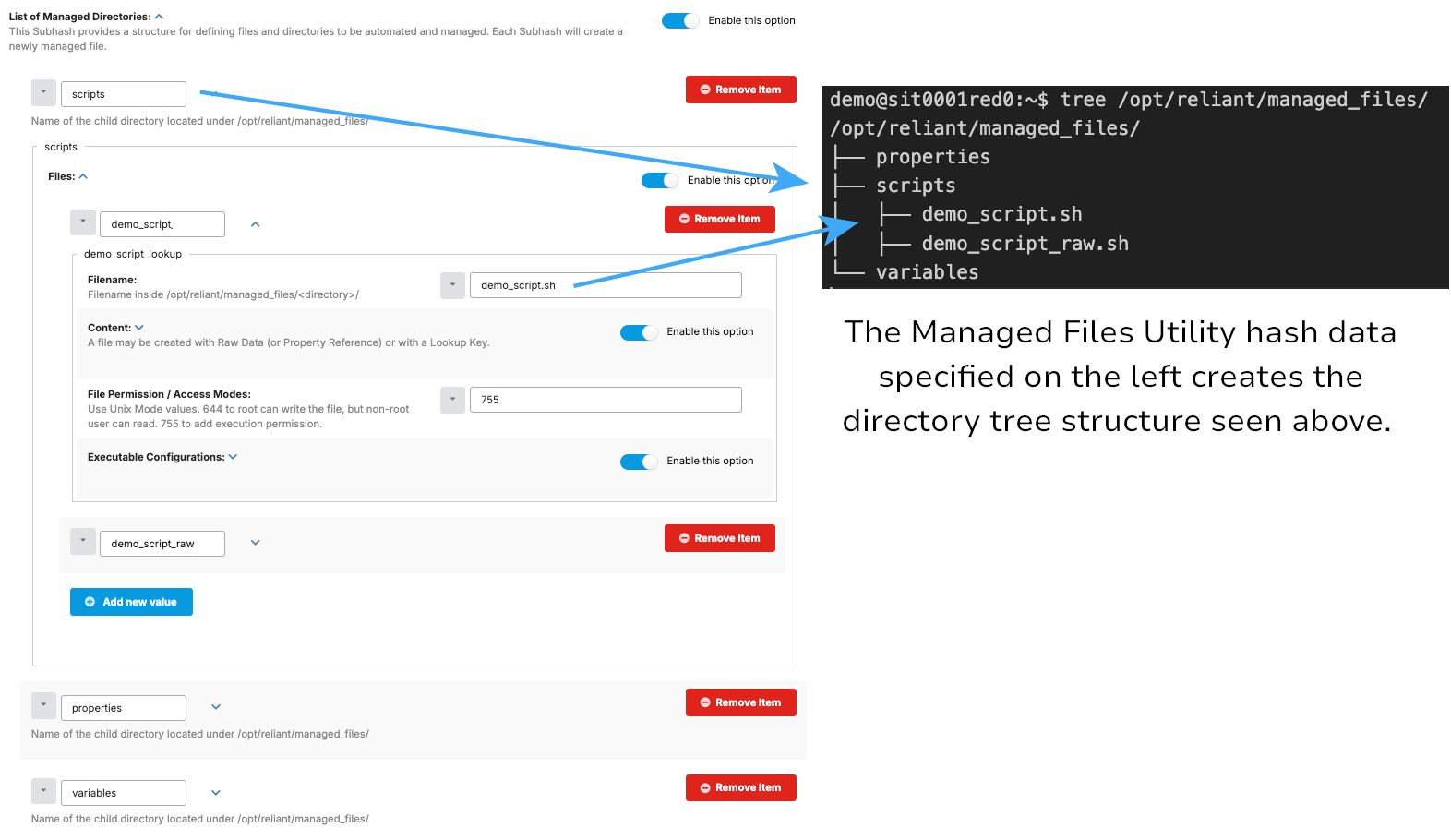 Managed Files Utility hash and the resulting directory structure