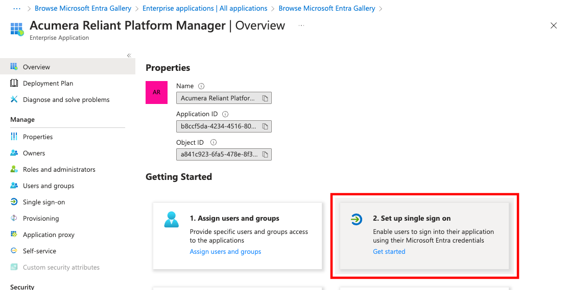 Entra application creation