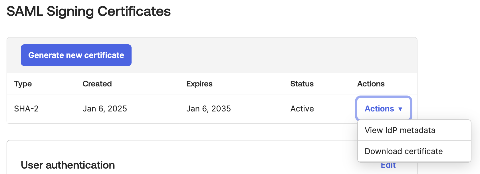 Okta IdP Metadata