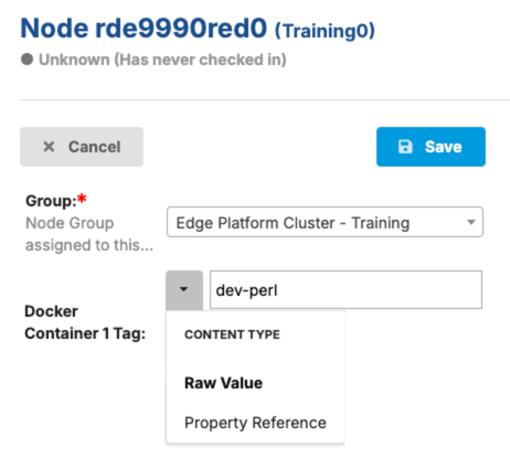 Node container tag property